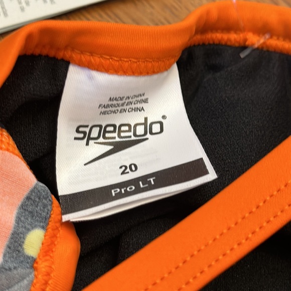 Speedo Youth Competitive Pro LT Swimsuit - Black/Orange/green cami - size 20 - Picture 8 of 8